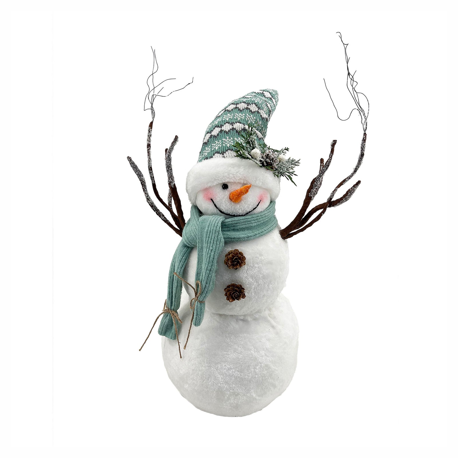 Décoration de bonhomme de neige en fausse fourrure, 18"