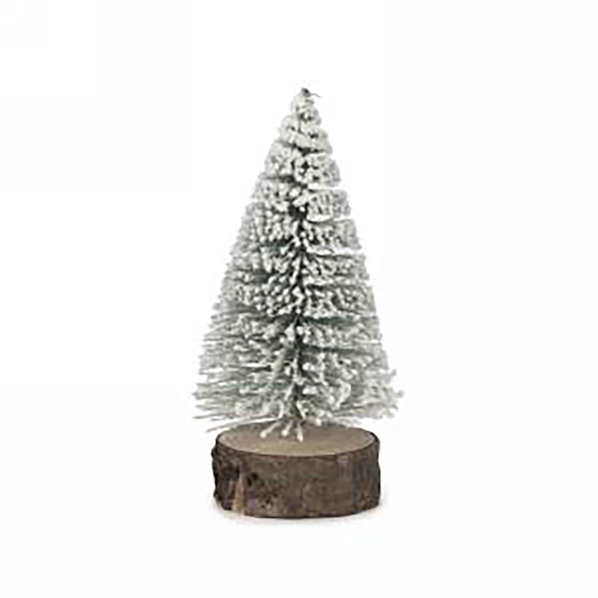 Sapin enneigé sur bûche, 5,5" x 2,5"