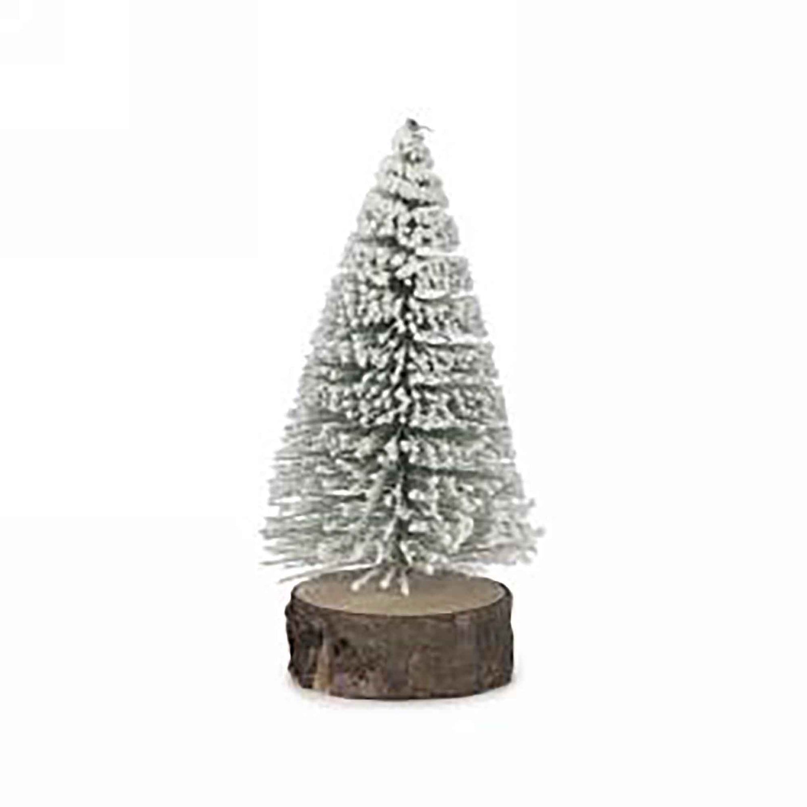 Sapin enneigé sur bûche, 5,5" x 2,5"