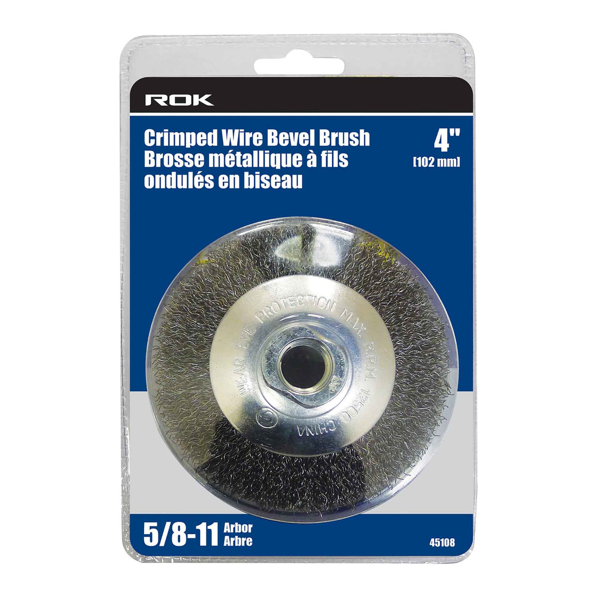 Brosse métallique à fils ondulés en biseau, 4''