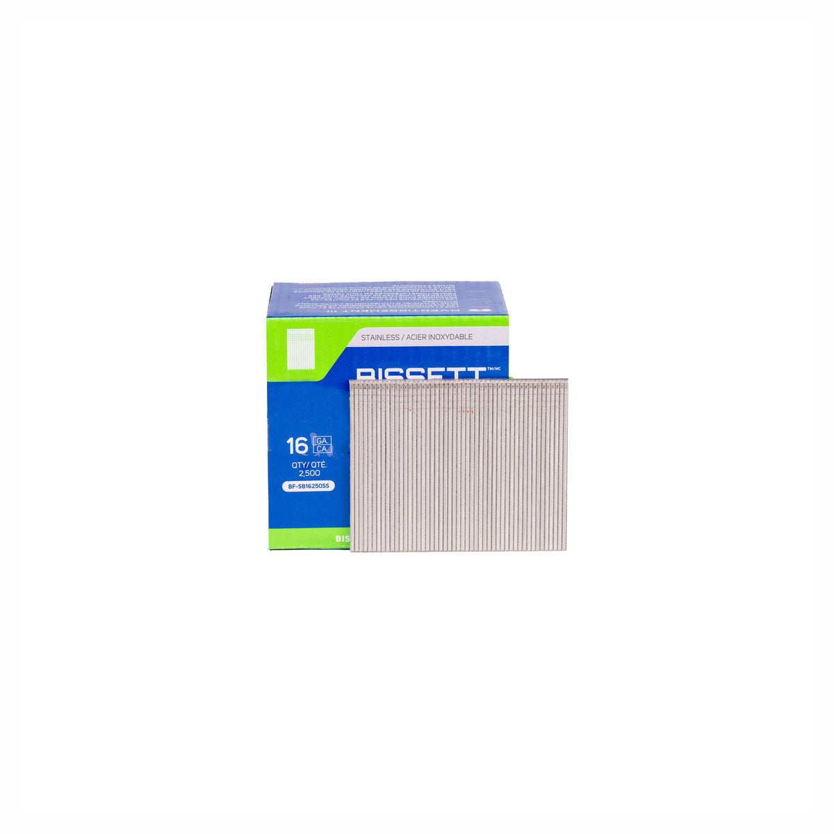 Clous de finition de calibre 16 en acier inoxydable, 2-1/2" (2 500 unités)