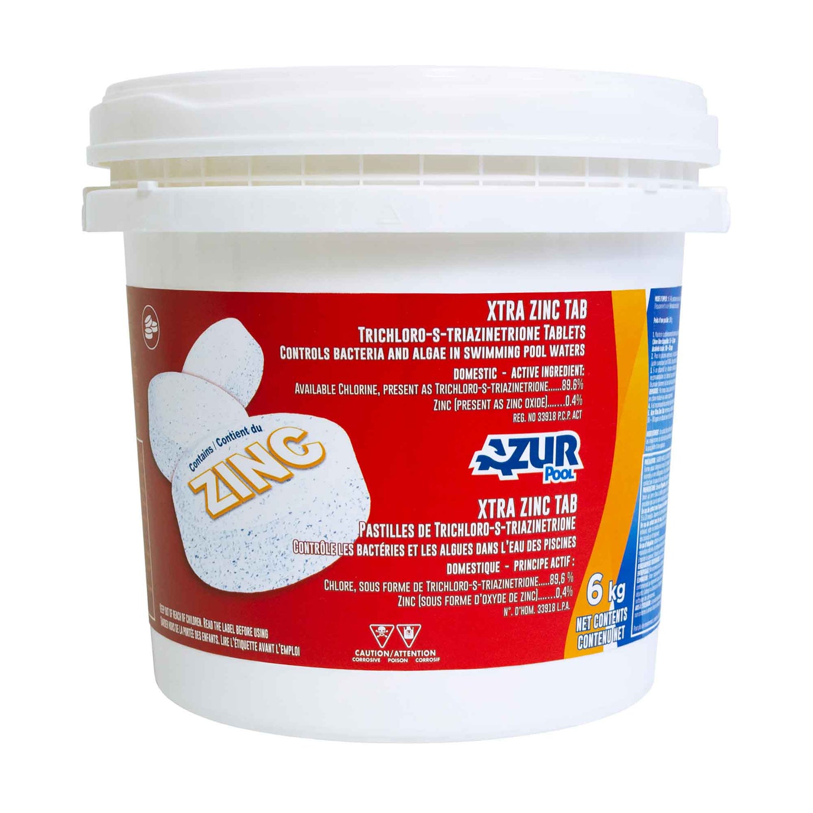 Pastilles de chlore avec zinc, 6 kg