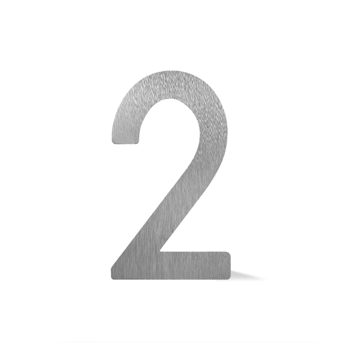 Chiffre autocollant de 4’’en ABS, #2 (aluminium)