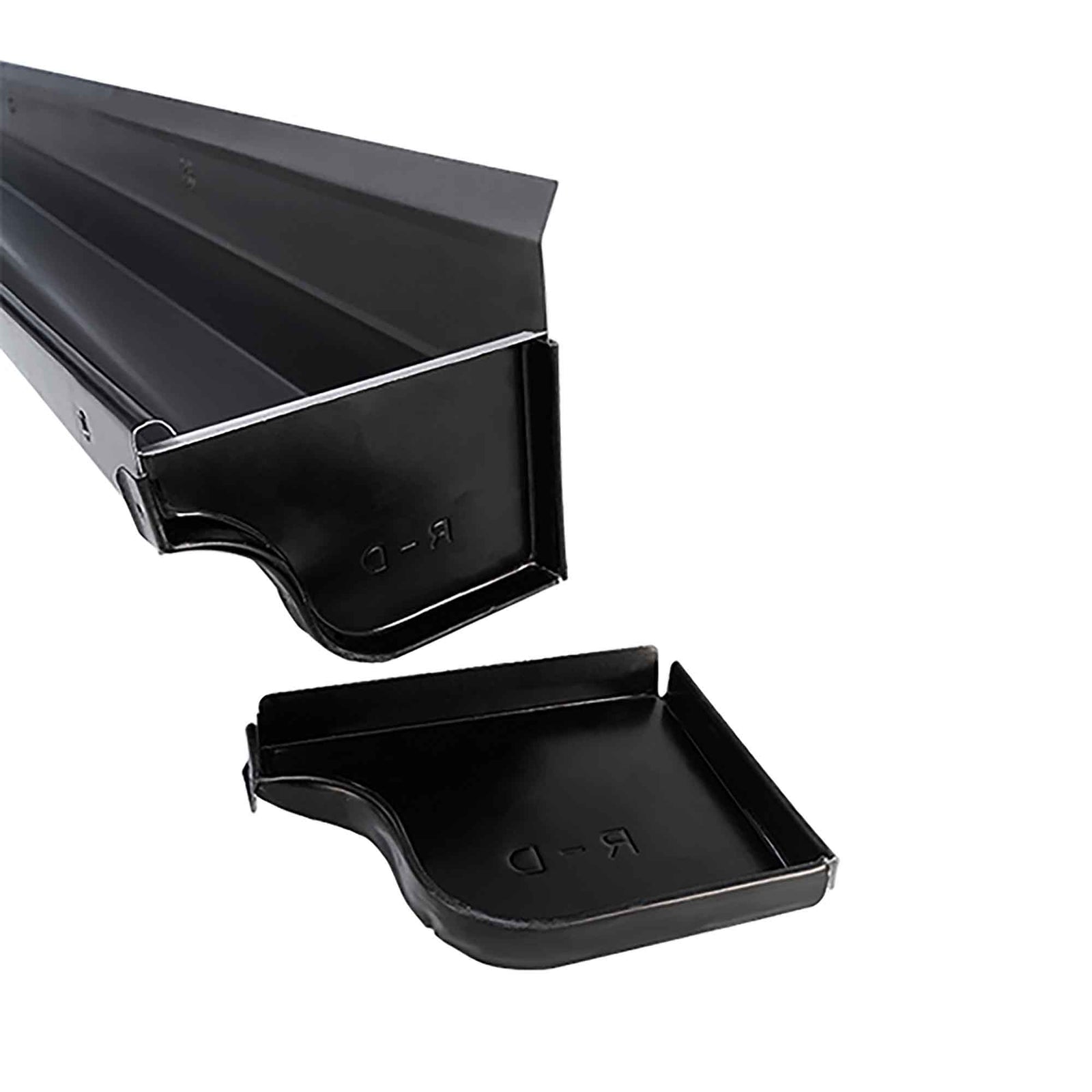 Embout de gouttière droit en galvalume, noir