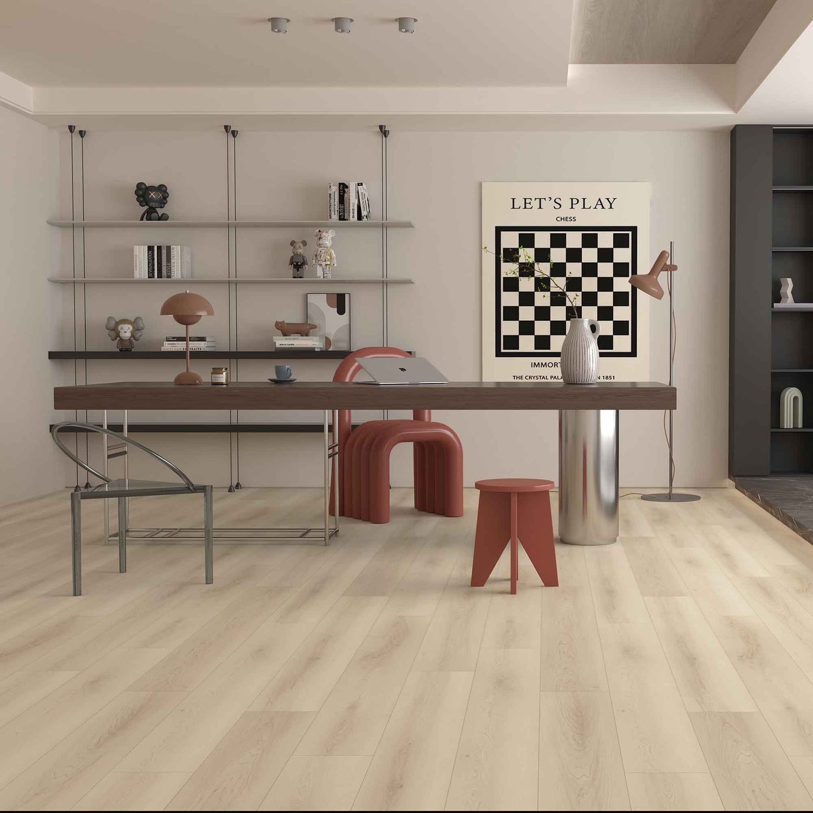 Plancher de de vinyle SPC érable Salem Gloucester de 5,5 mm, 6" x 48" (27,57 pi2)