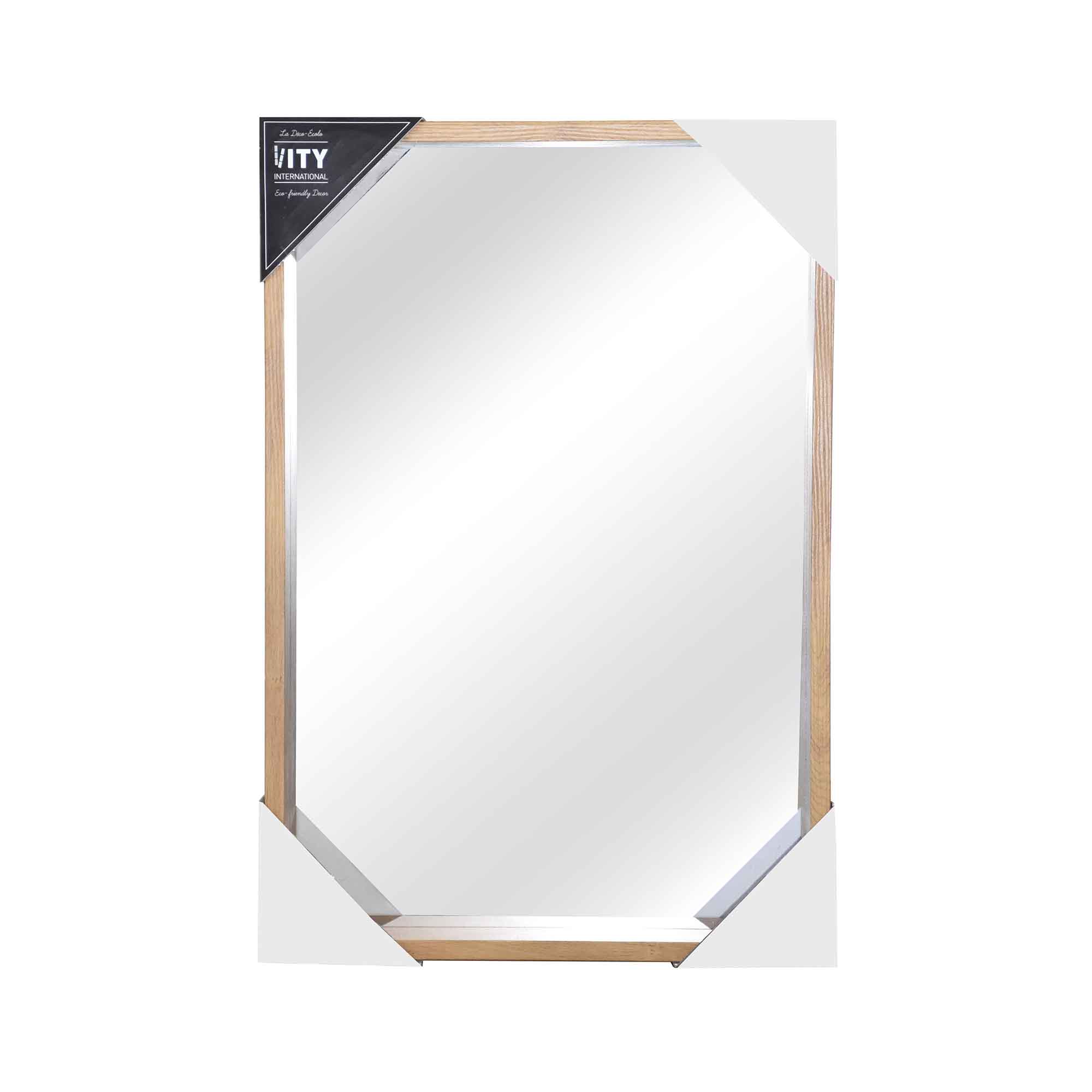 Miroir rectangulaire cadre de couleur naturelle, 20" x 28" 