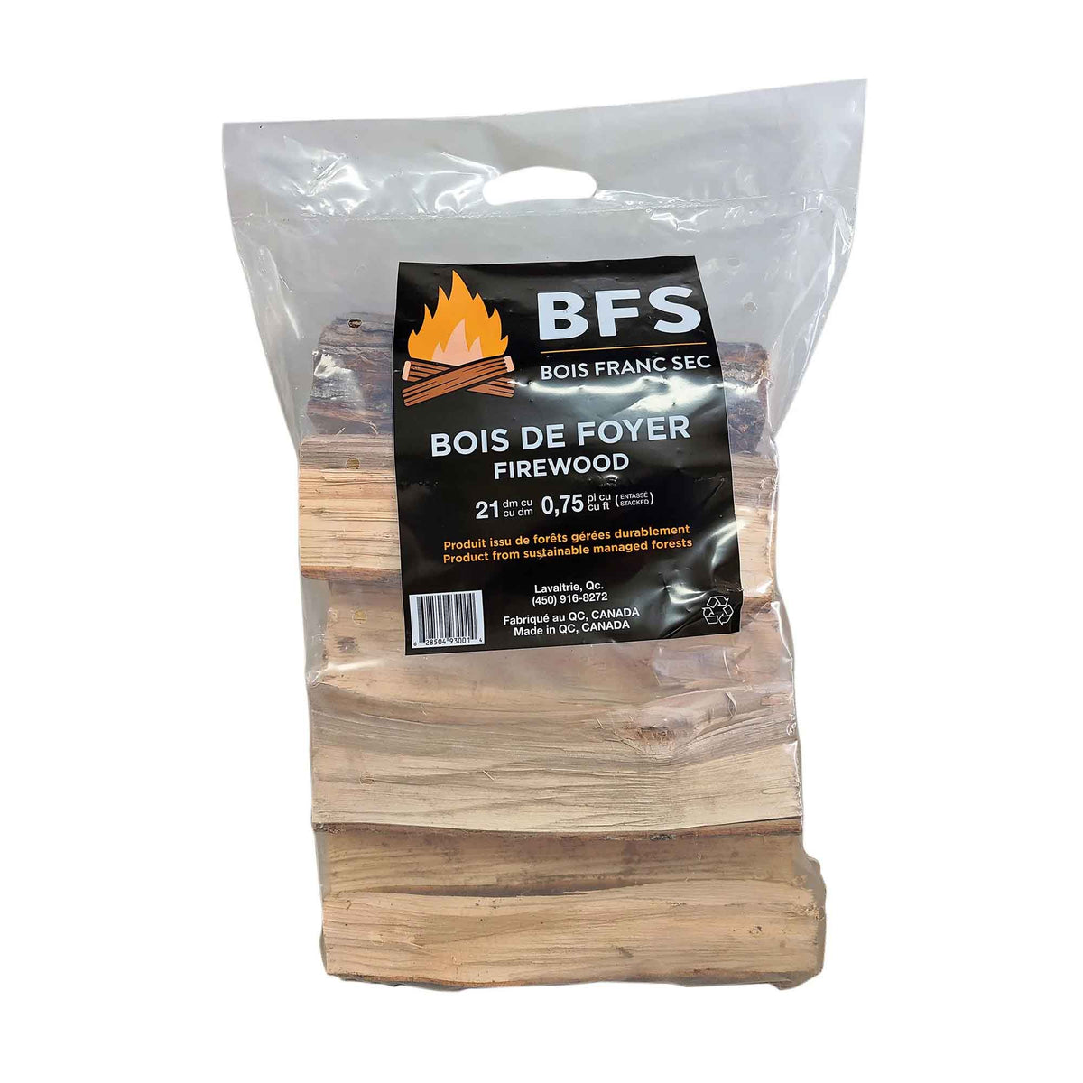 Bois de foyer en sac, 0,75 p3