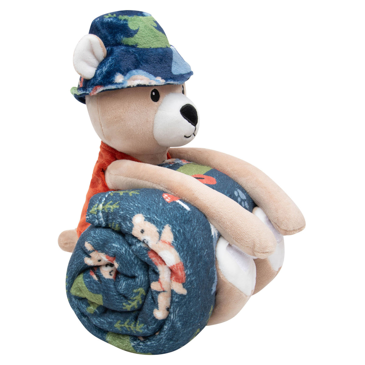 Ensemble d'un jeté et d'une peluche pour enfants, 48'' x 60'' (Benny l'ourson)