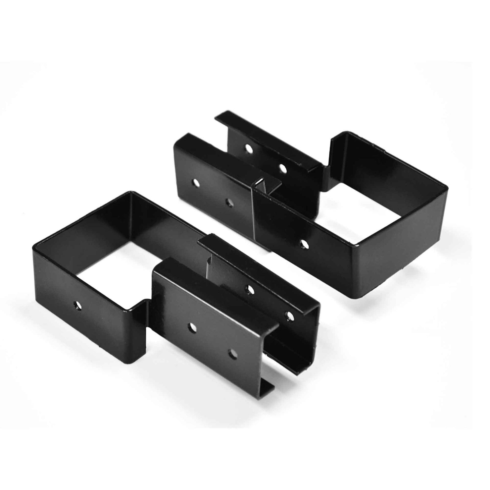 Attache pour poteau de clôture, 6 unités (noir)