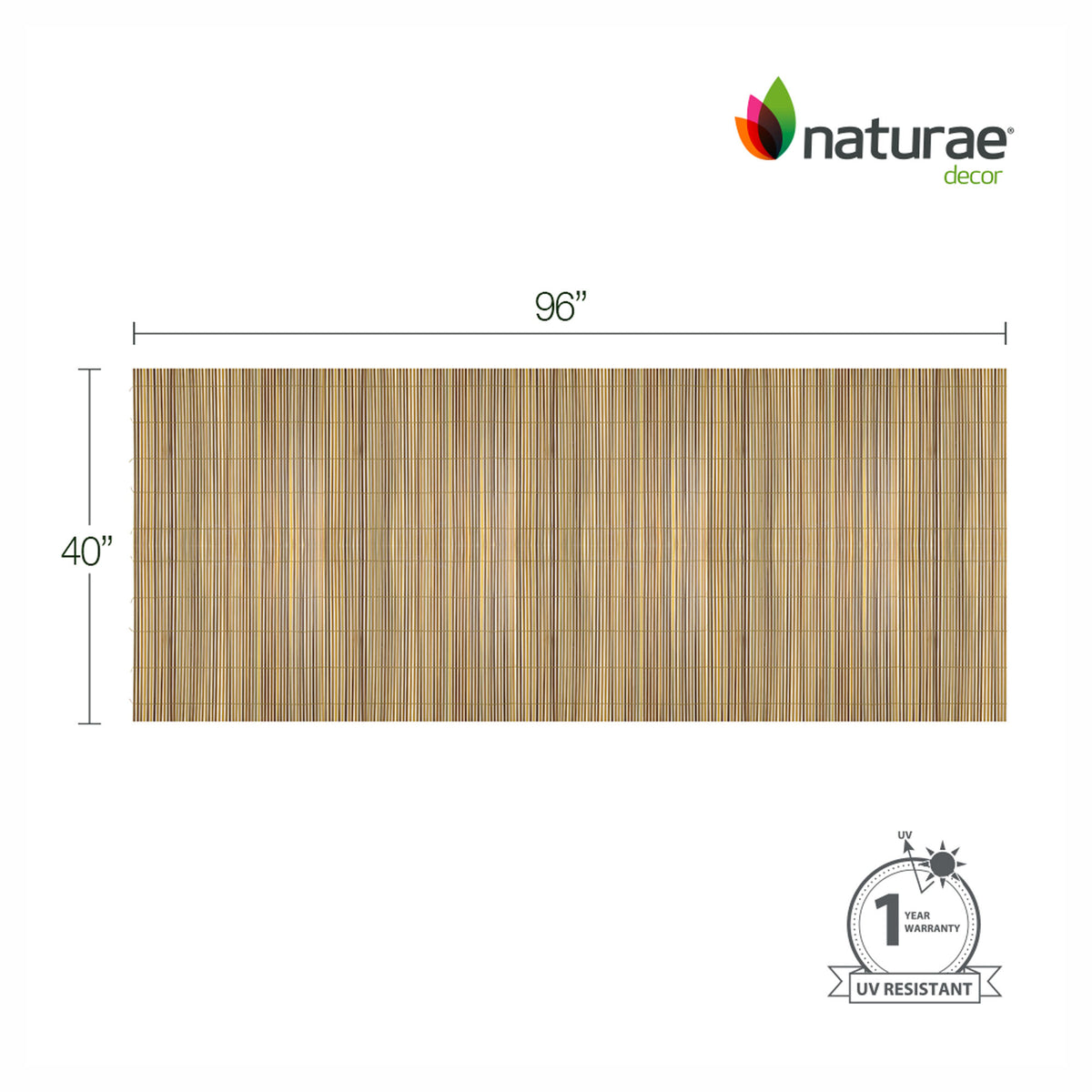 Écran d’intimité imitation bambou en PVC de 40" x 96", beige