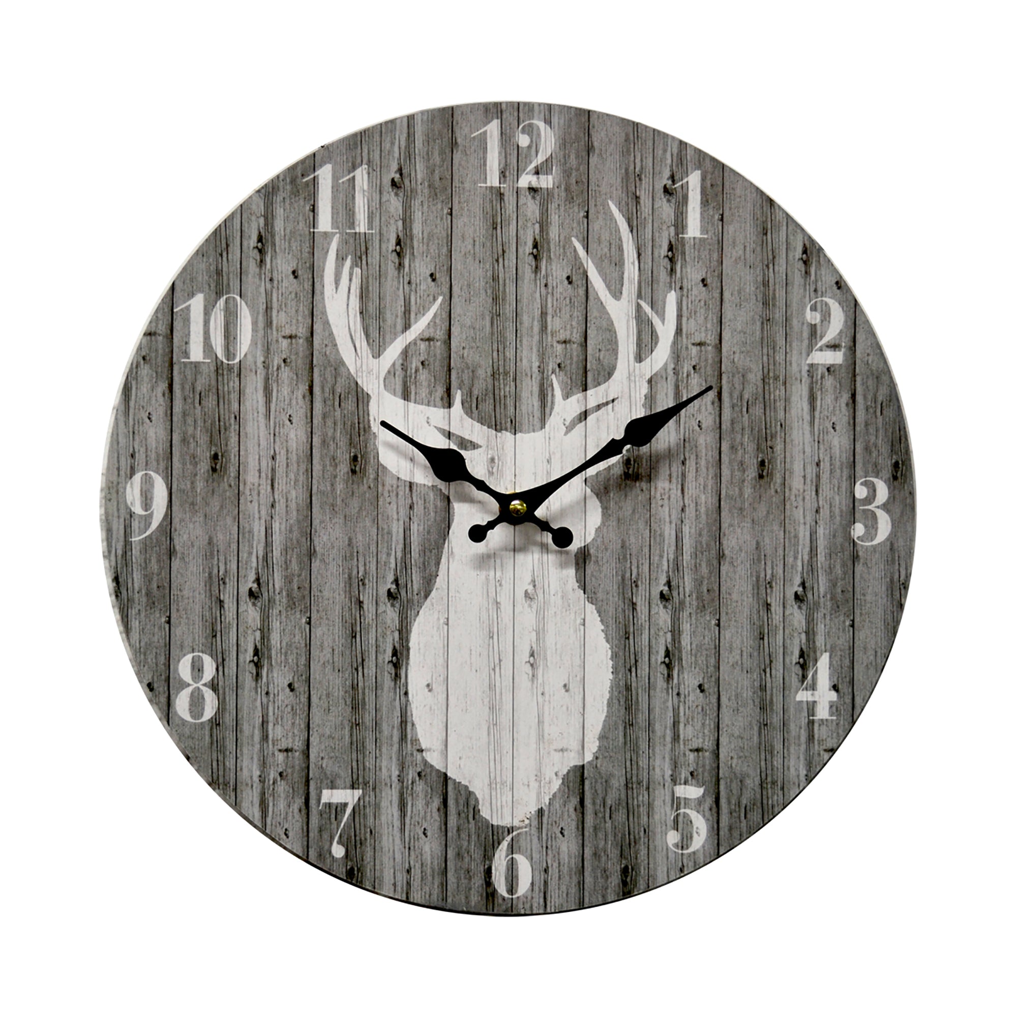 Horloge cerf gris 34 cm