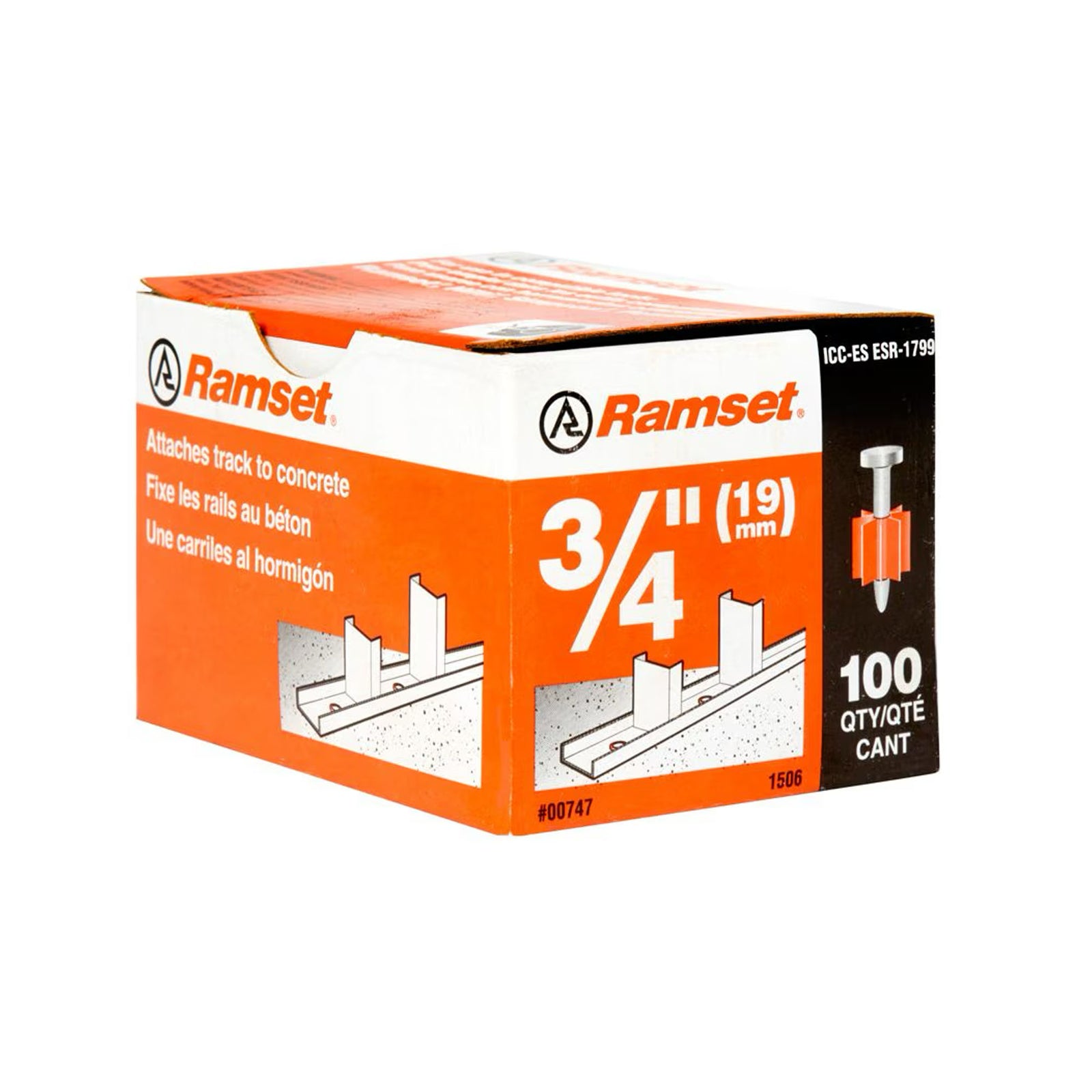 Goujon d'ancrage pour béton, 3/4" (100 unités)