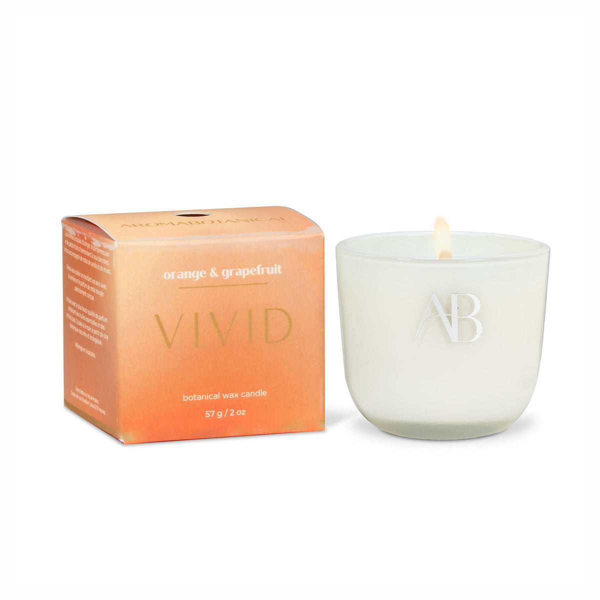 Chandelle au parfum d'orange et pamplemousse, 57 g