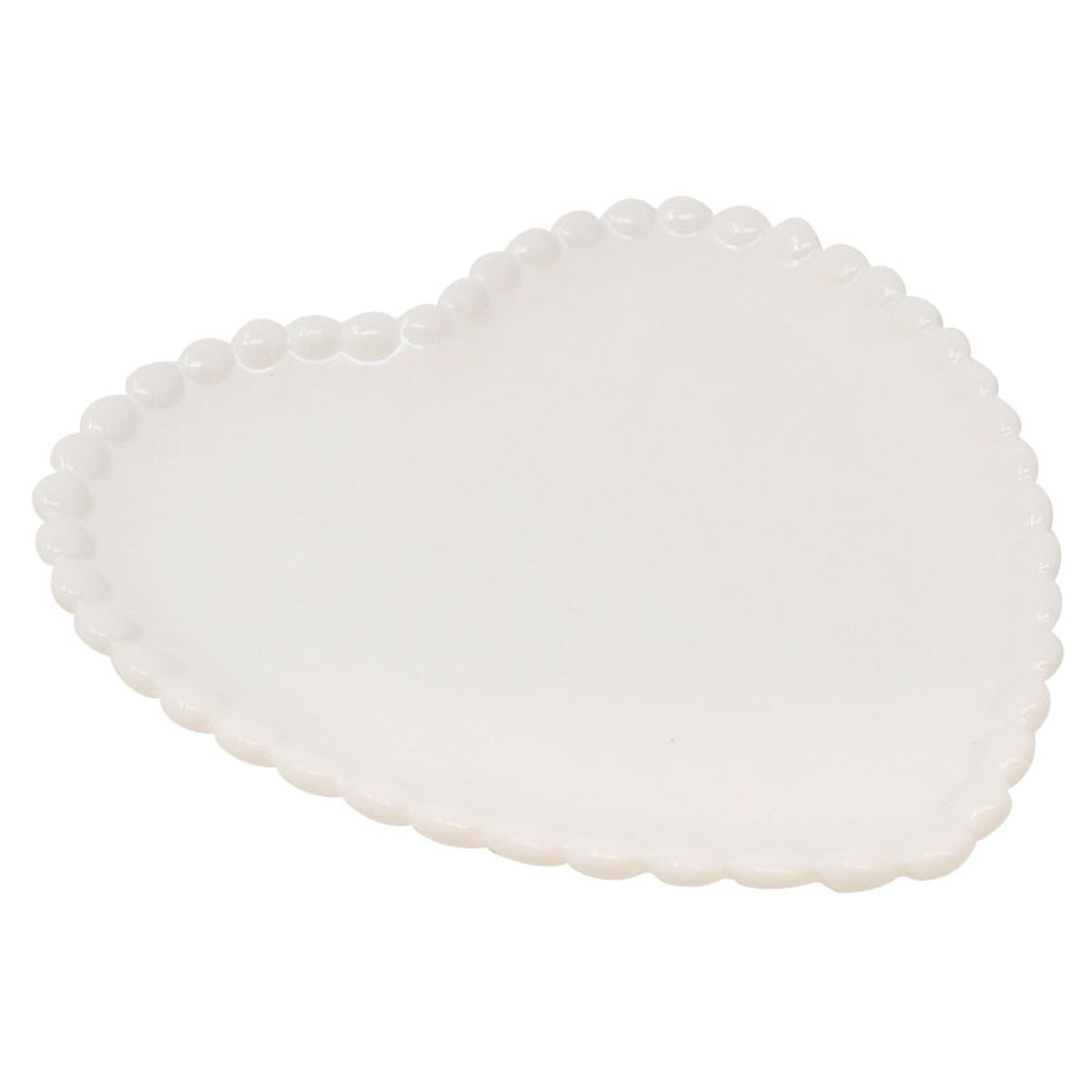 Assiette blanche en forme de cœur, 7,48" x 1"