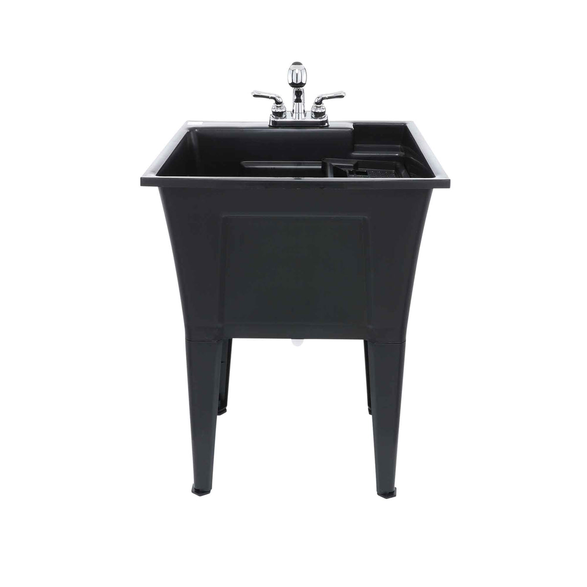 Cuve de lavage ultra-robuste Nova de 24&quot; avec robinet, noir (74 L) 