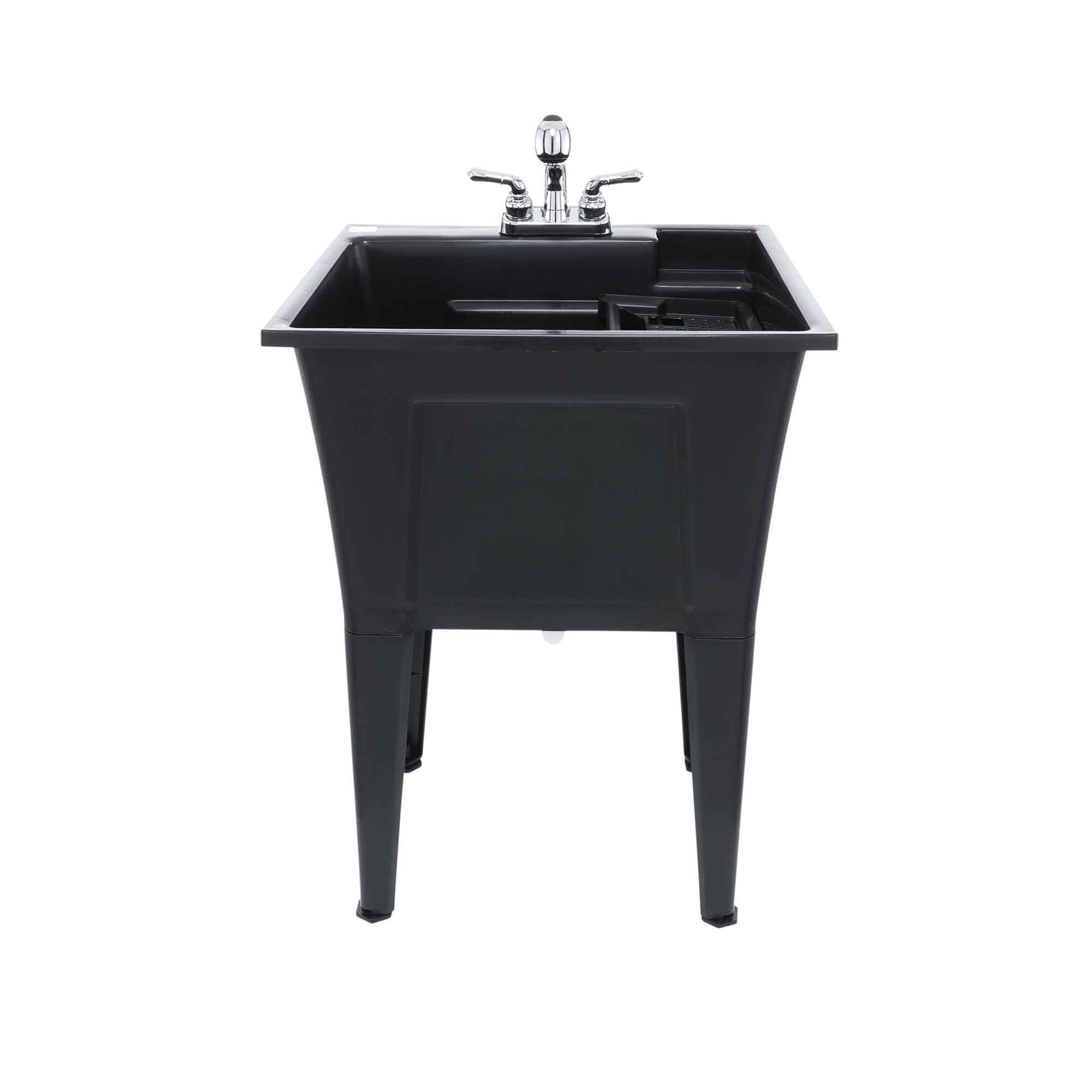 Cuve de lavage ultra-robuste Nova de 24" avec robinet, noir (74 L) 