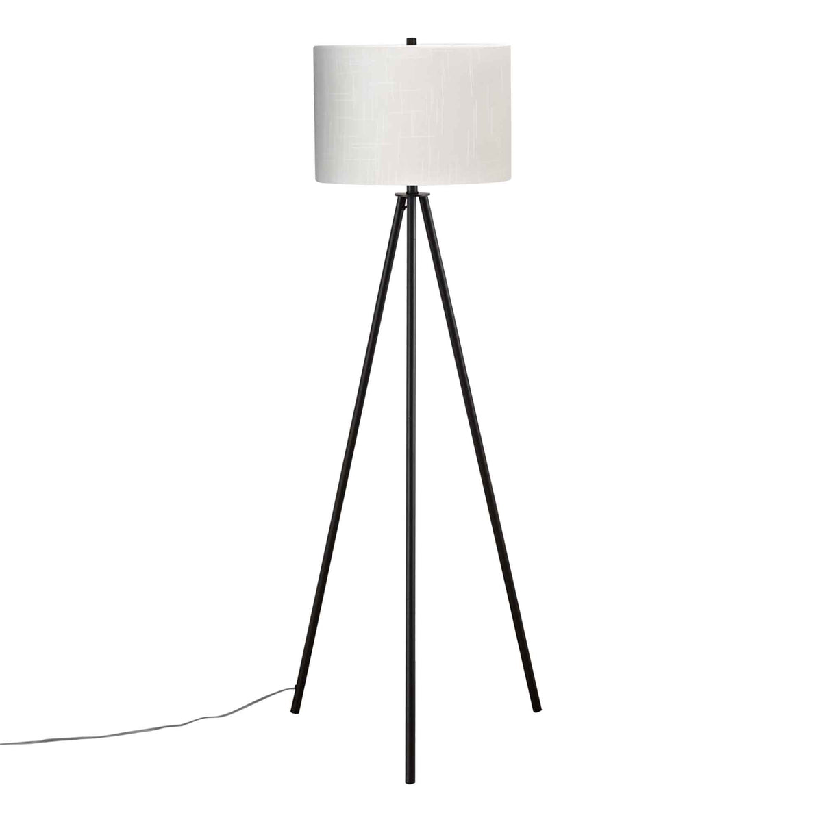 Lampe sur trépied en métal noir, 63&quot;