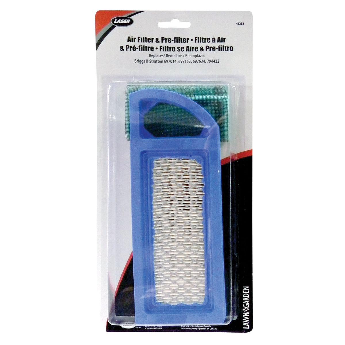 Filtre à air avec préfiltre Briggs & Stratton 697014