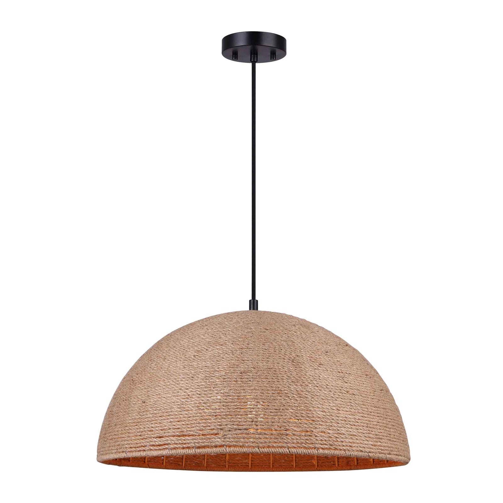 Luminaire suspendu Aubrie à 3 lumières, abat-jour en corde 