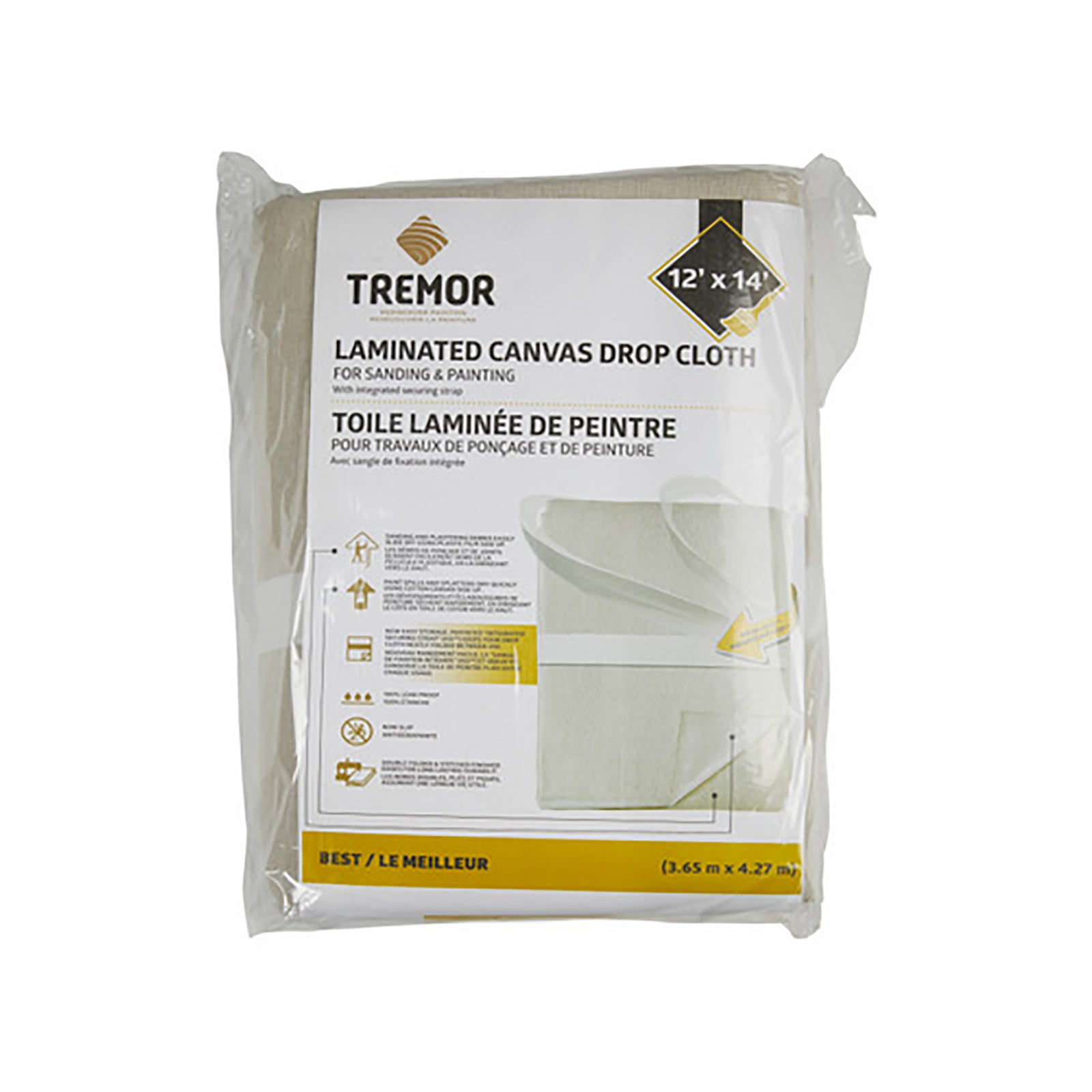 Toile de peintre pour ponçage et peinture, 12' x 14'
