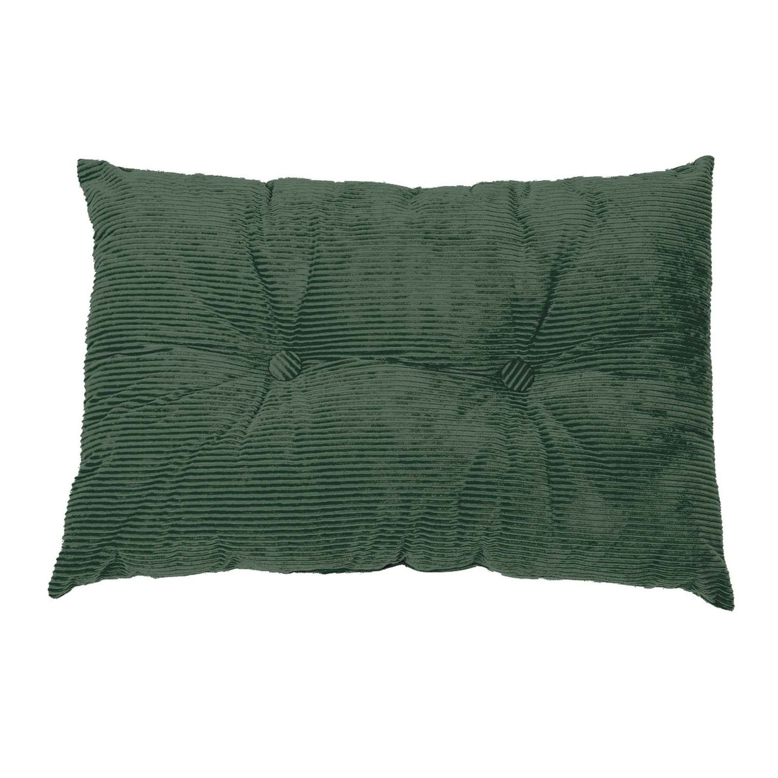 Coussin rectangulaire en velours côtelé vert, 16'' x 24''