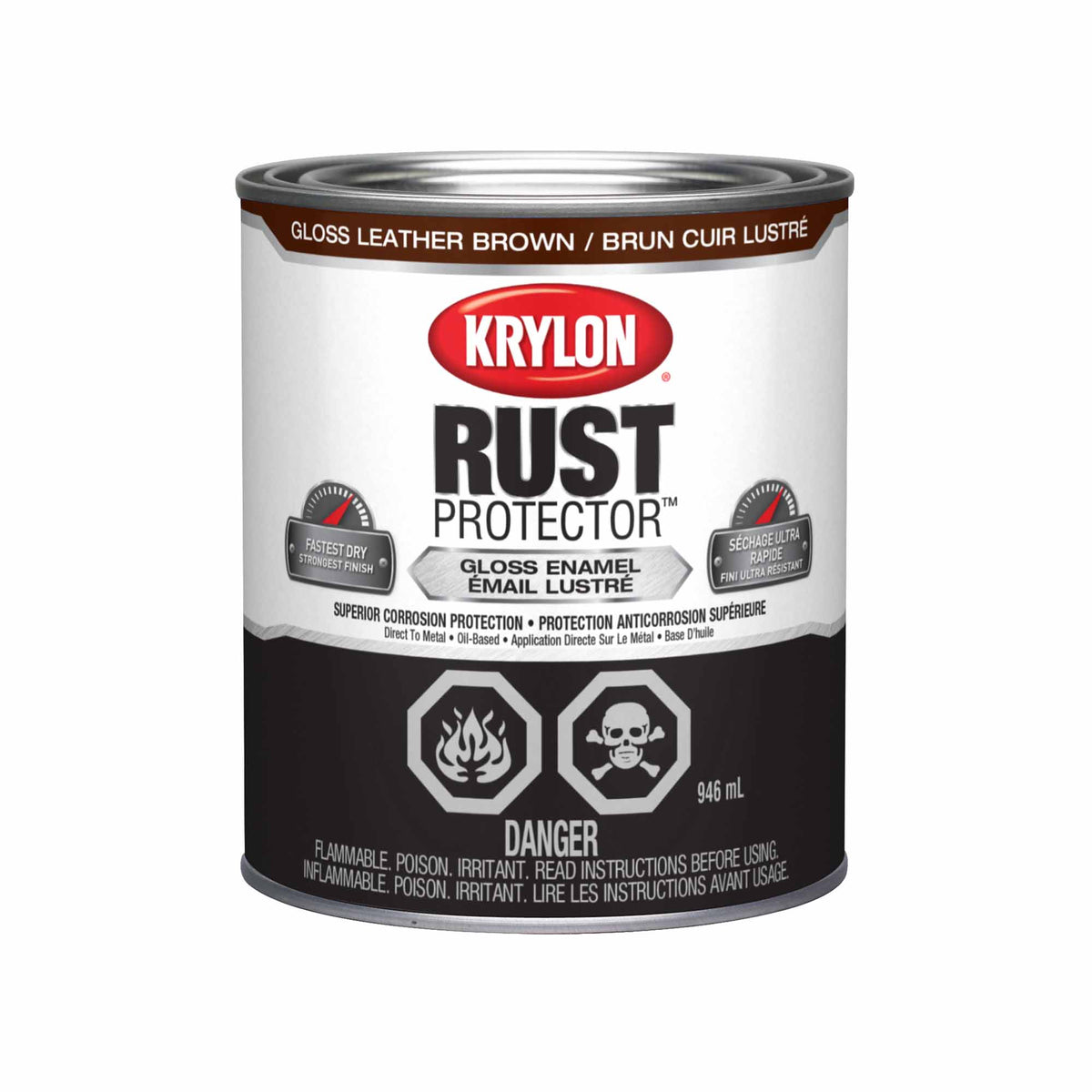 Krylon Rust Protector émail lustré brun cuir, 946 ml