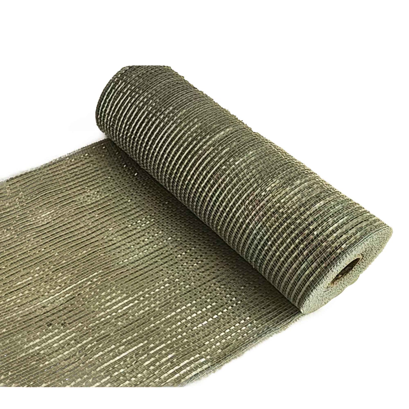 Ruban décoratif ligné en mailles brillantes de 10" x 10 verges, vert métallisé et vert sauge