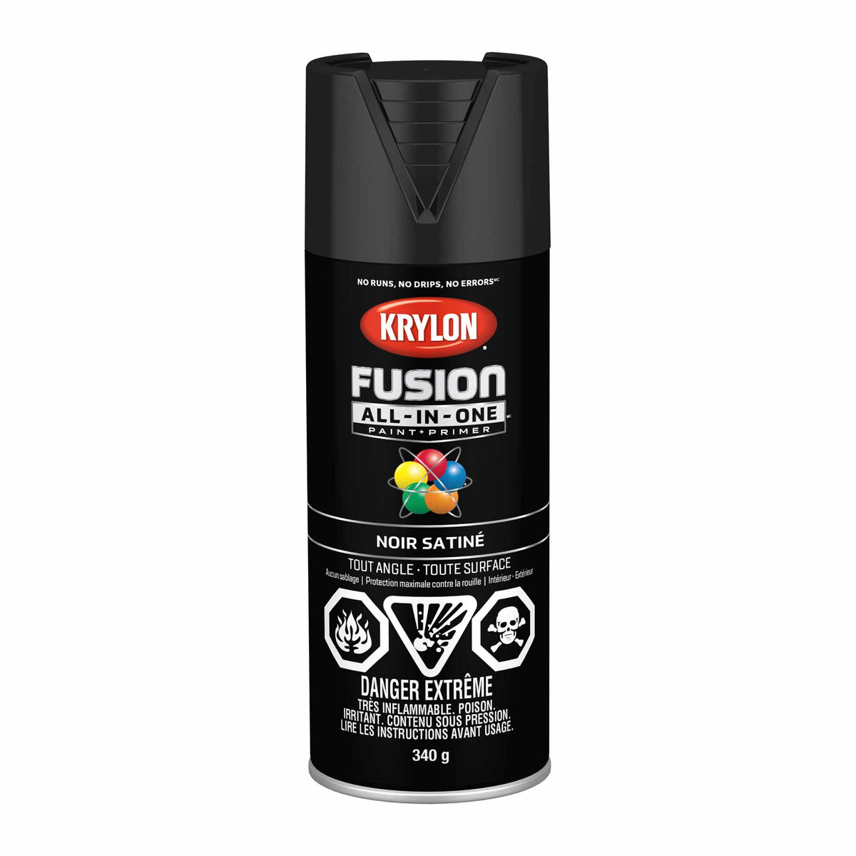 Krylon Fusion All-In-One aérosol noir satiné, 340 g