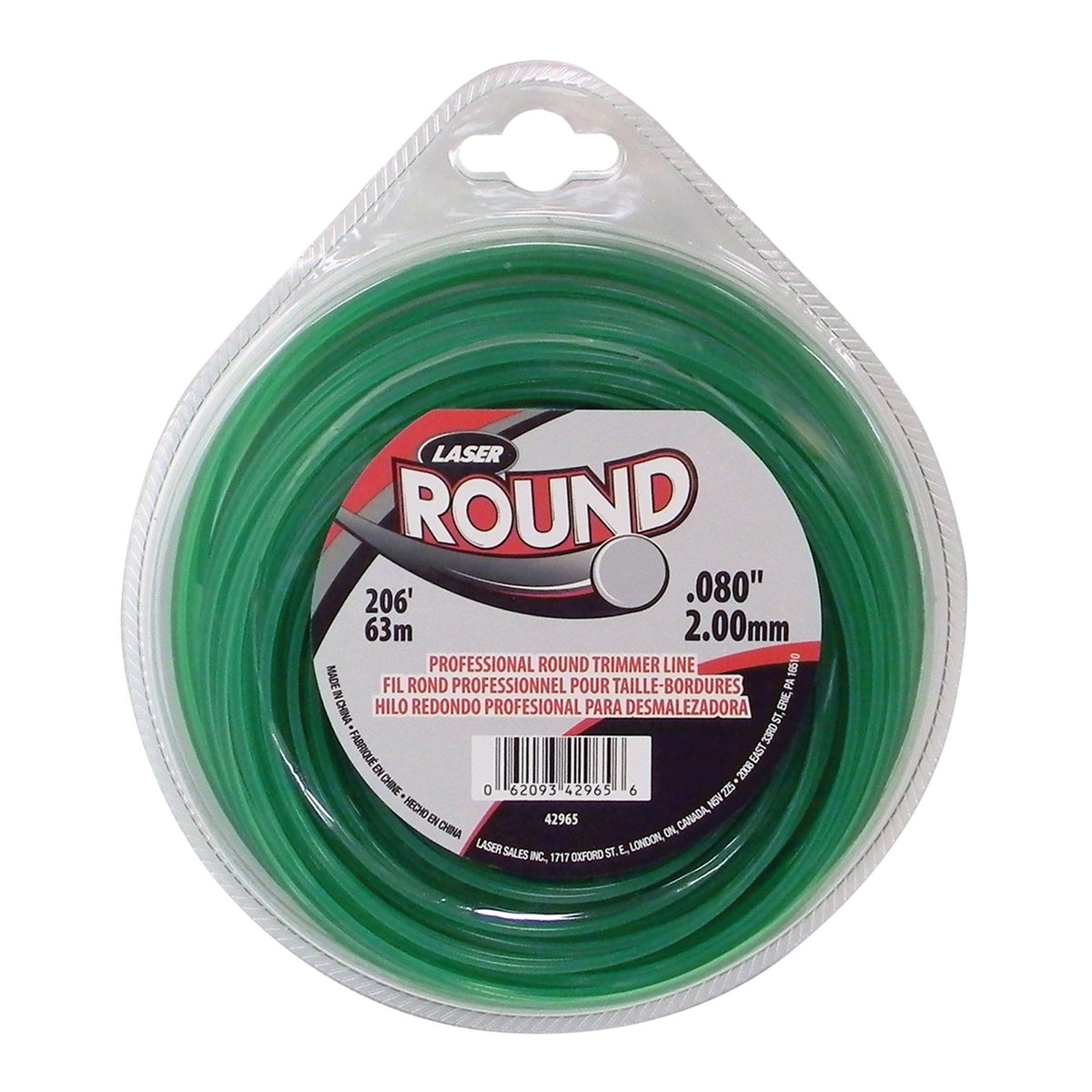 Fil rond pour coupe-bordure, 0,080'' x 206' (vert)