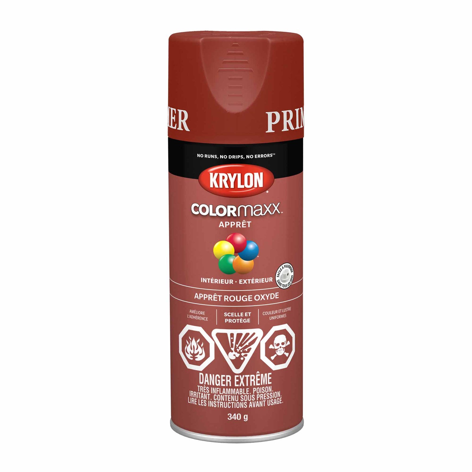 Krylon aérosol COLORMAXX apprêt rouge oxyde, 340 g