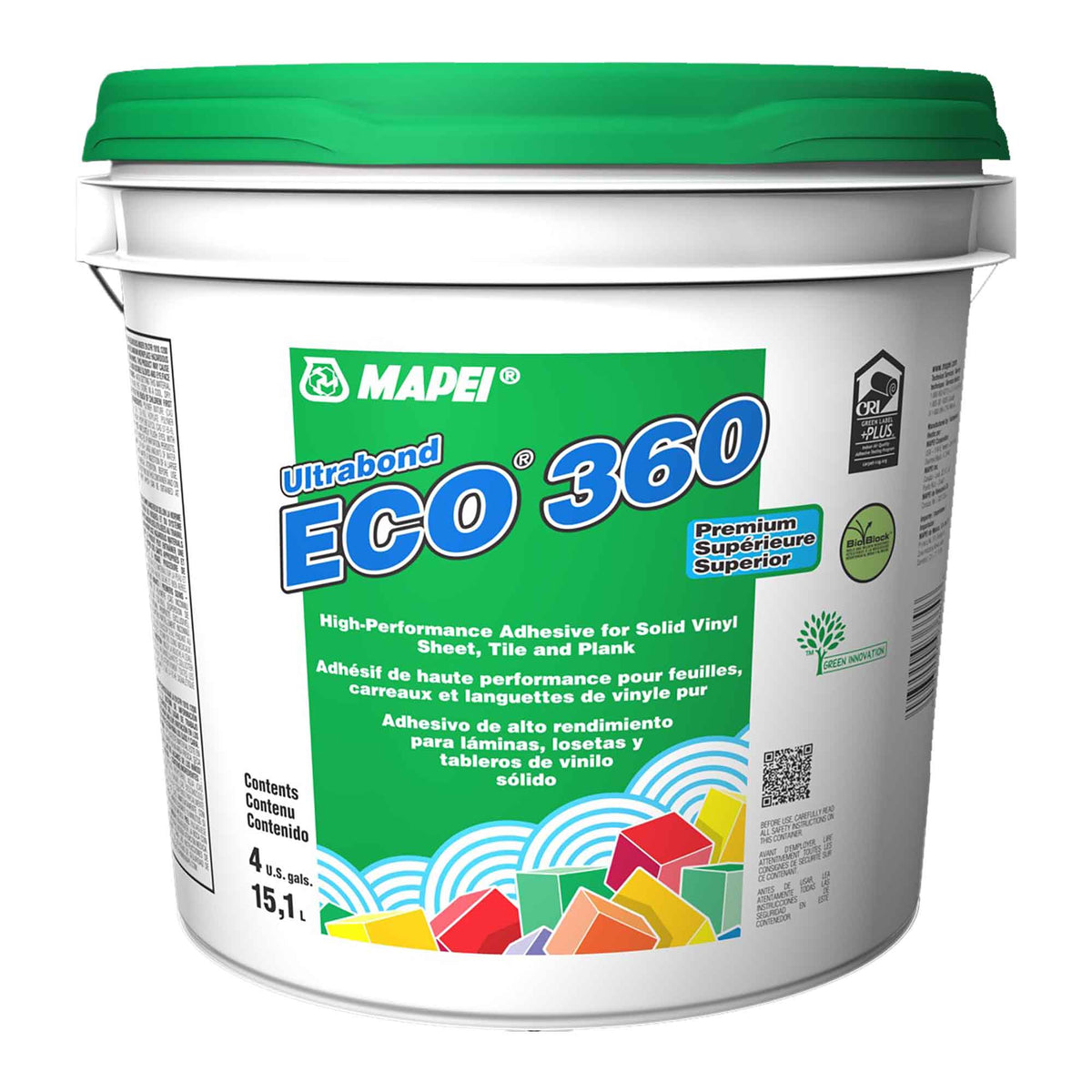Adhésif haute performance pour vinyle Ultrabond Eco 360, 15,1 L