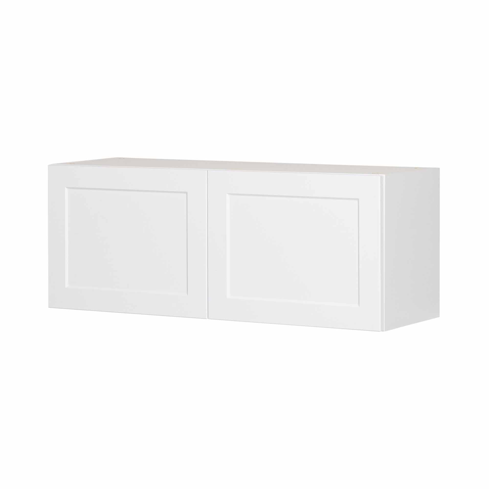 Module de dessus de frigo de style Shaker en mélamine blanche avec 2 portes, 36"