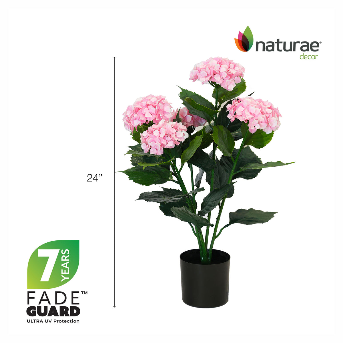 Arbre d'hortensia artificiel, 24" (rose)