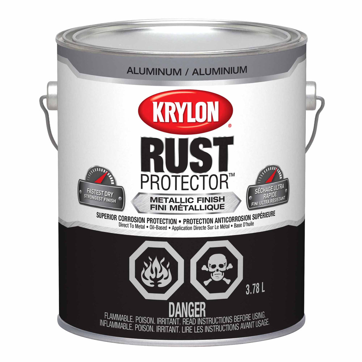 Krylon Rust Protector émail fini métallique aluminium, 3,78 L