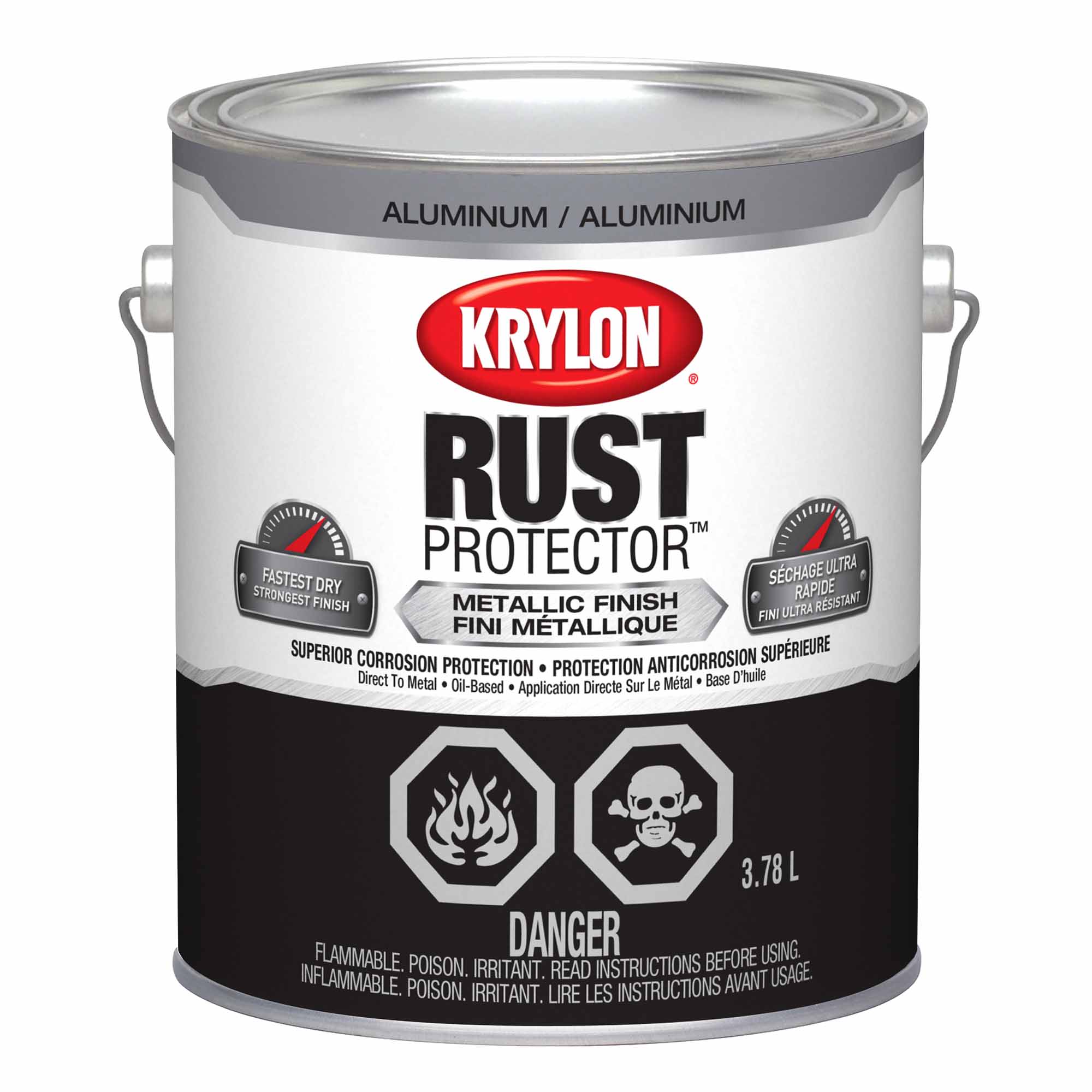 Krylon Rust Protector émail fini métallique aluminium, 3,78 L