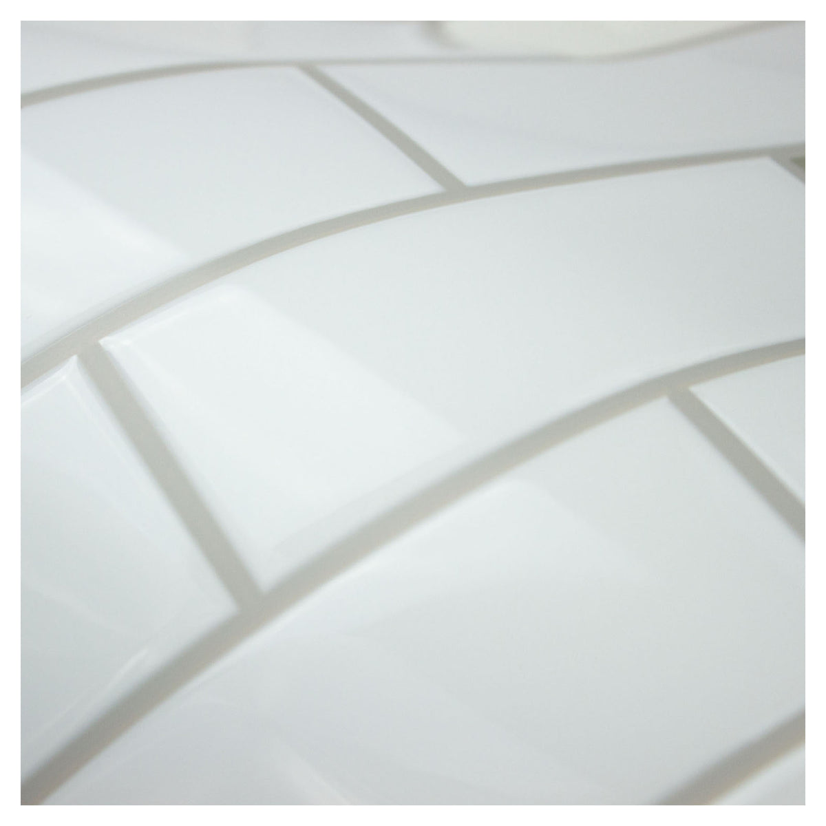 Dosseret de carrelage autocollant métro classique, 10,5" x 10,5" (blanc) / 4 unités