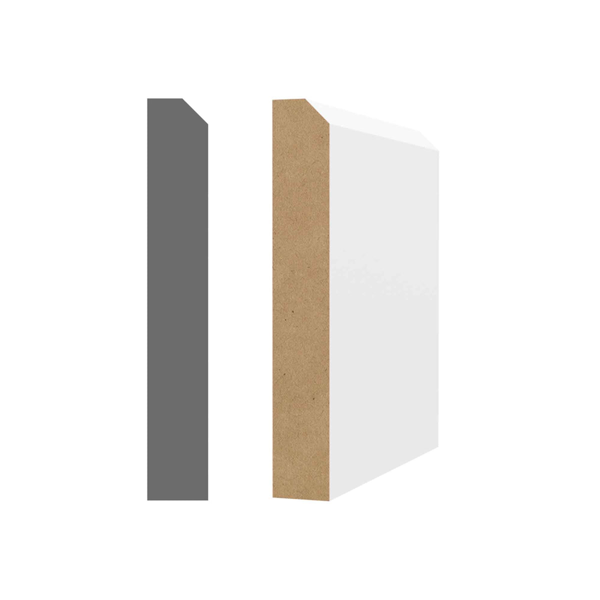 Plinthe en MDF avec apprêt blanc, 5/8&quot; x 3-7/8&quot; x 16&#39;