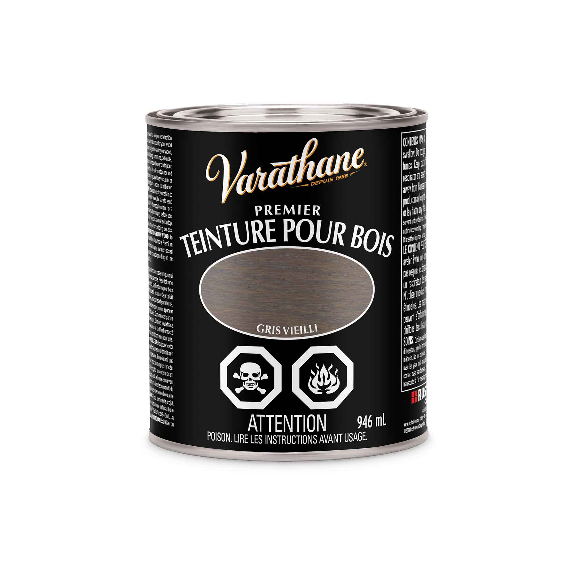 Teinture Premier pour bois gris vieilli, 946 ml