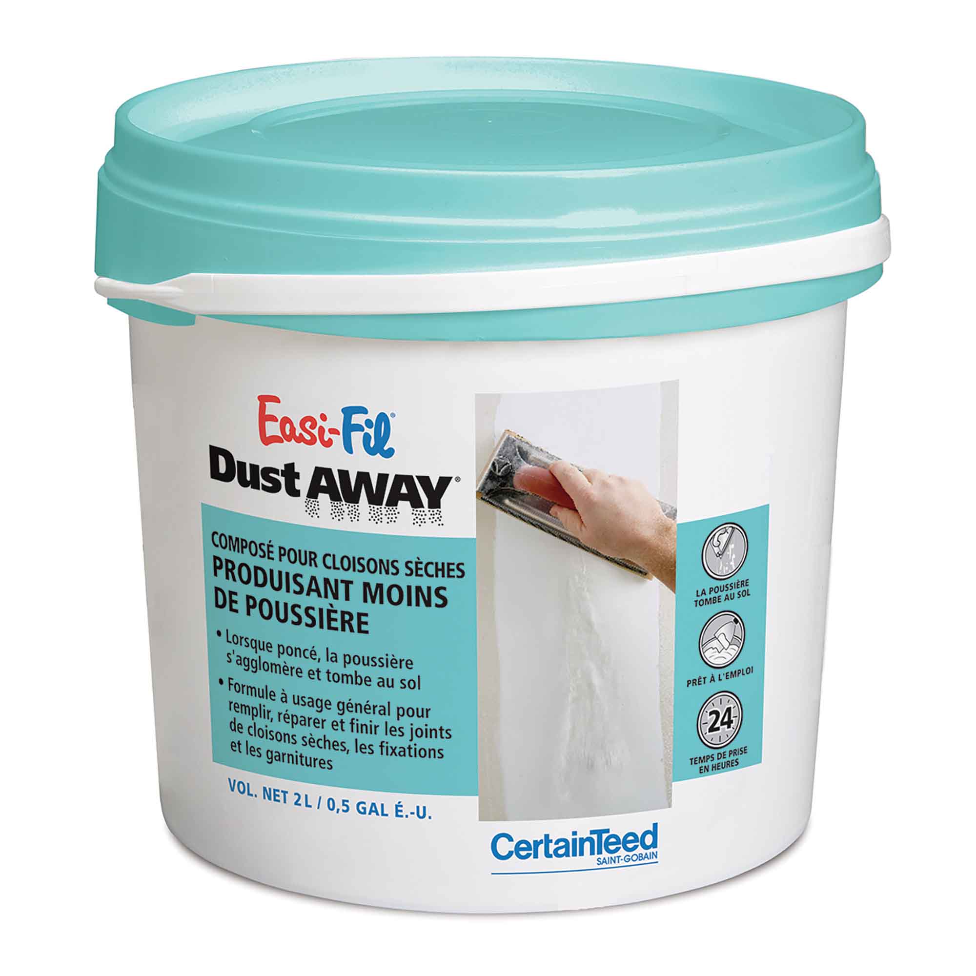 Composé pour cloisons sèches Easi-Fil Dust Away produisant moins de poussière, 2 L