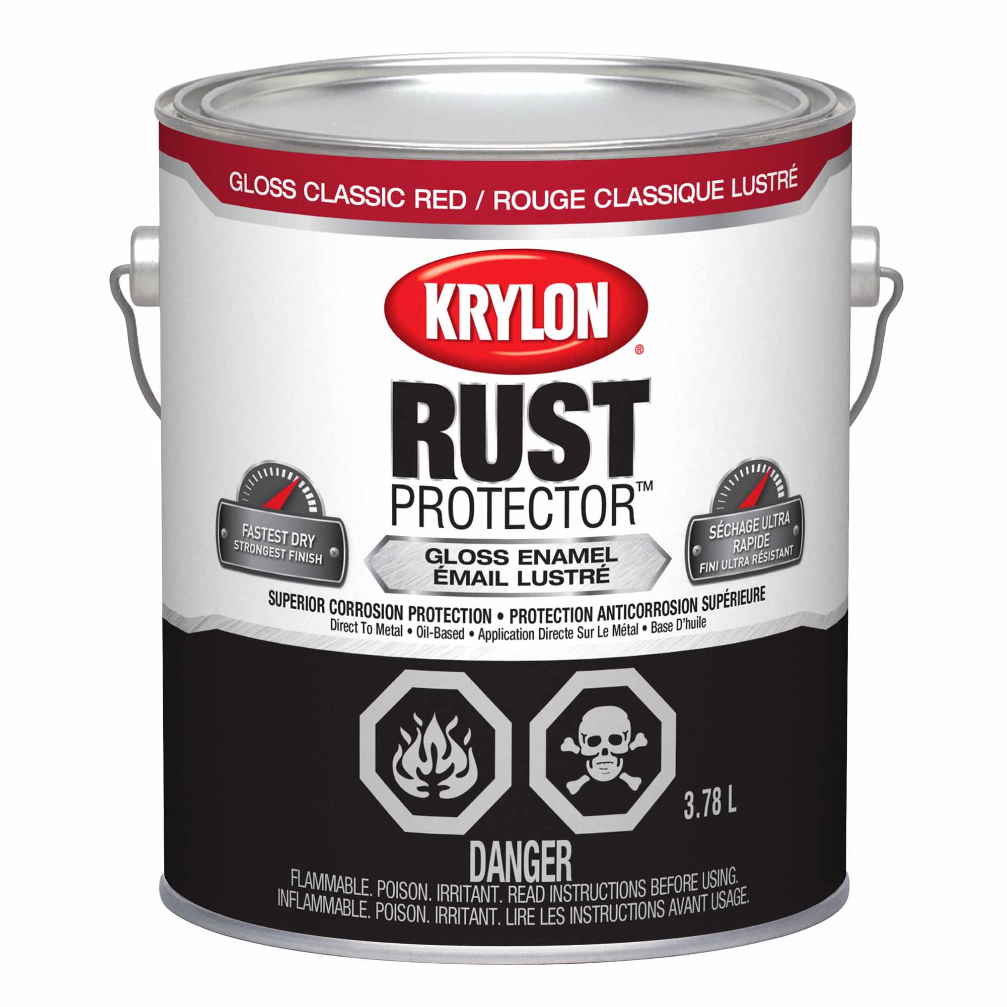 Krylon Rust Protector émail lustré rouge classique, 3,78 L