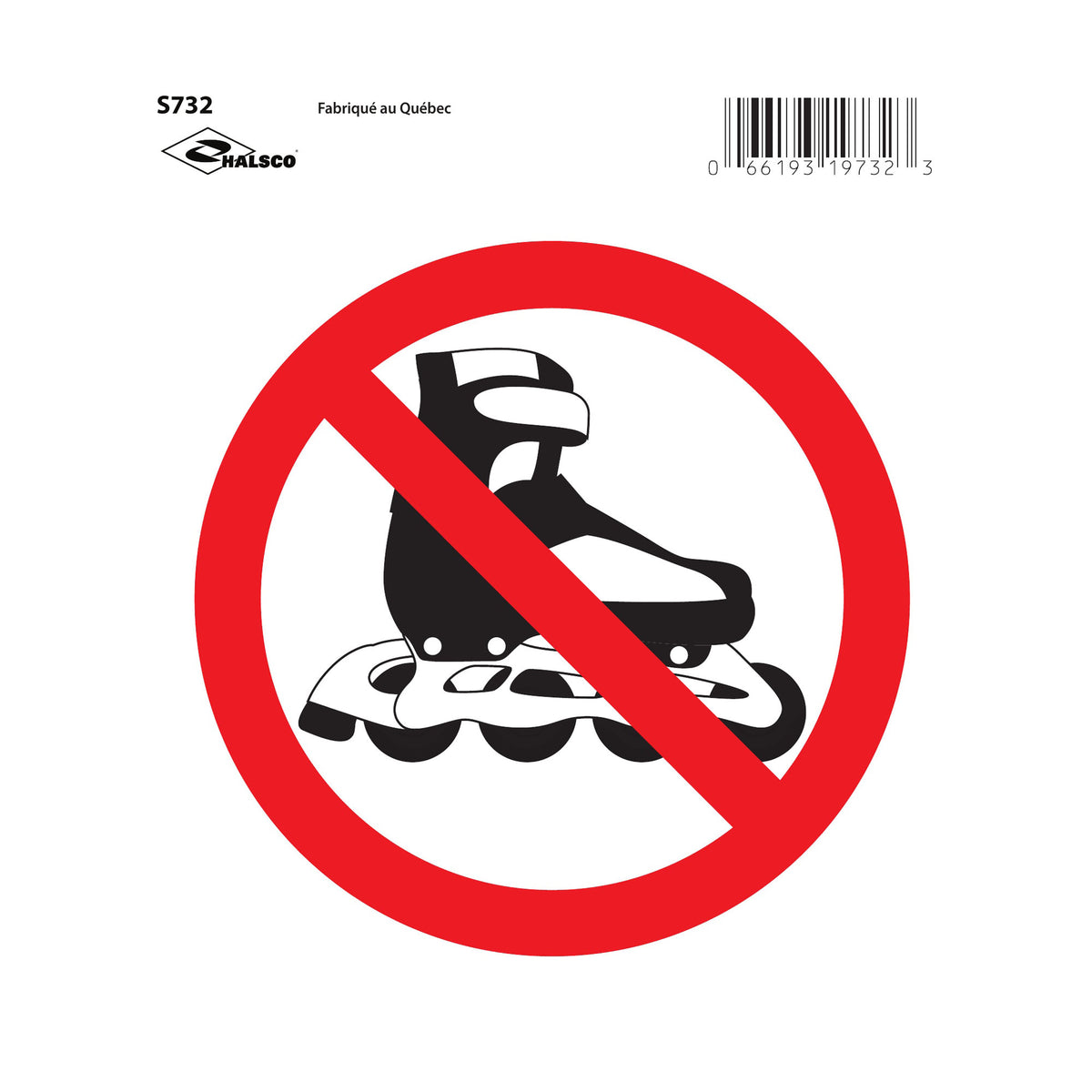 Affiche "Patins à roulettes interdits", 6" x 6"