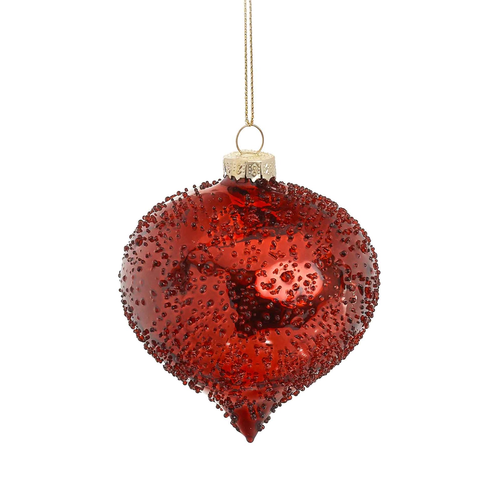 Ornement de rouge blanc texturé, 3,5'' 