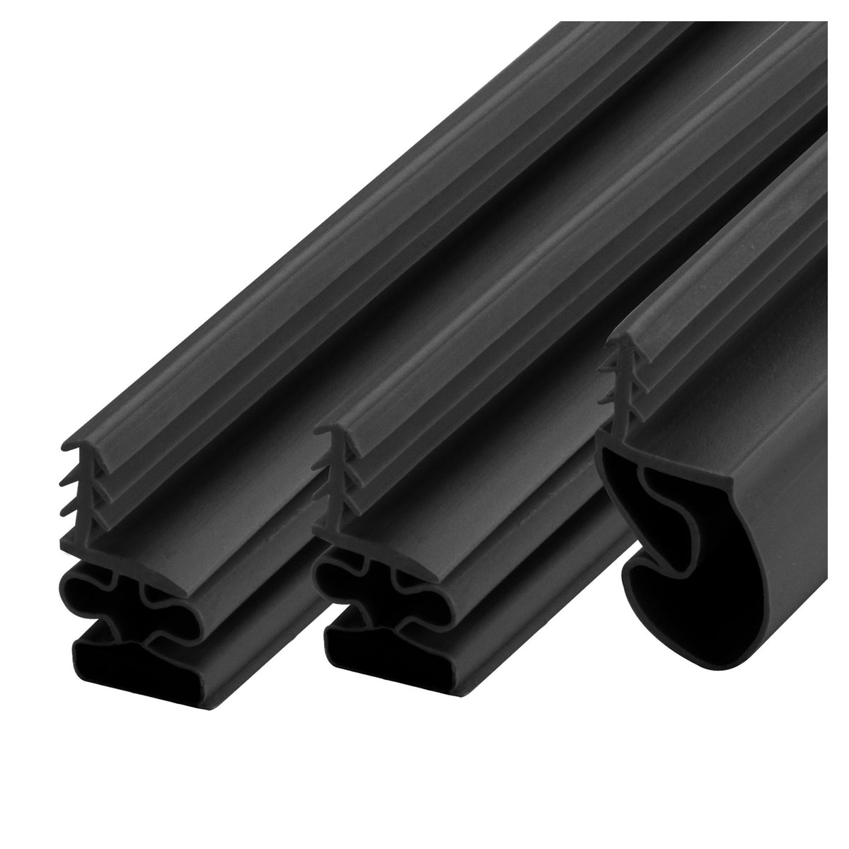 Trousse complète de remplacement de contour de porte aimanté en élastomère, noir
