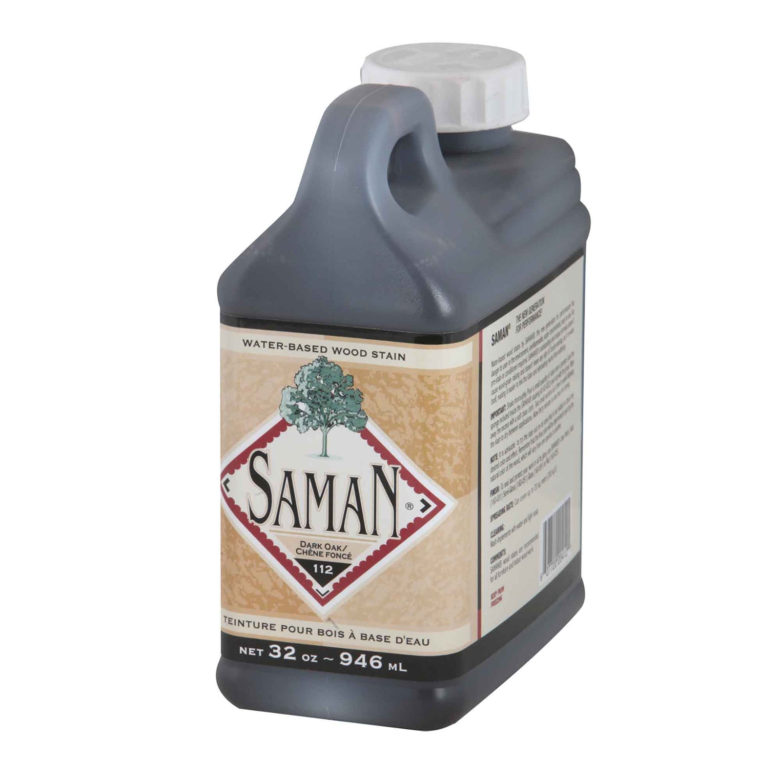 Teinture pour bois à base d'eau Chêne Foncé, 946 ml              