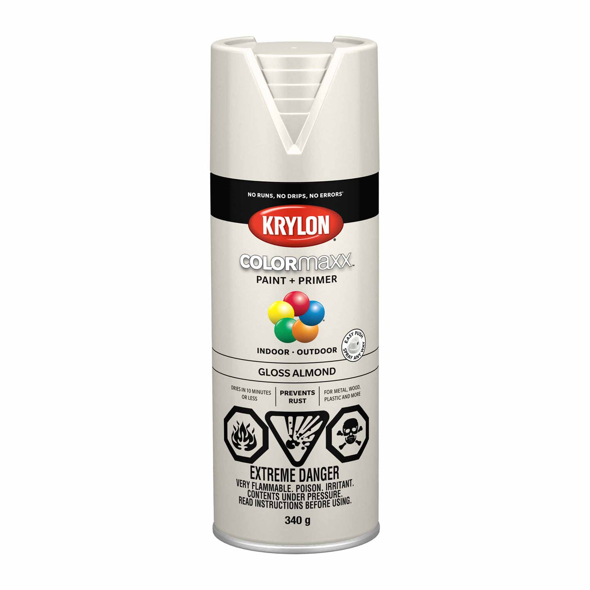 Krylon aérosol COLORMAXX peinture + apprêt amande lustré, 340 g