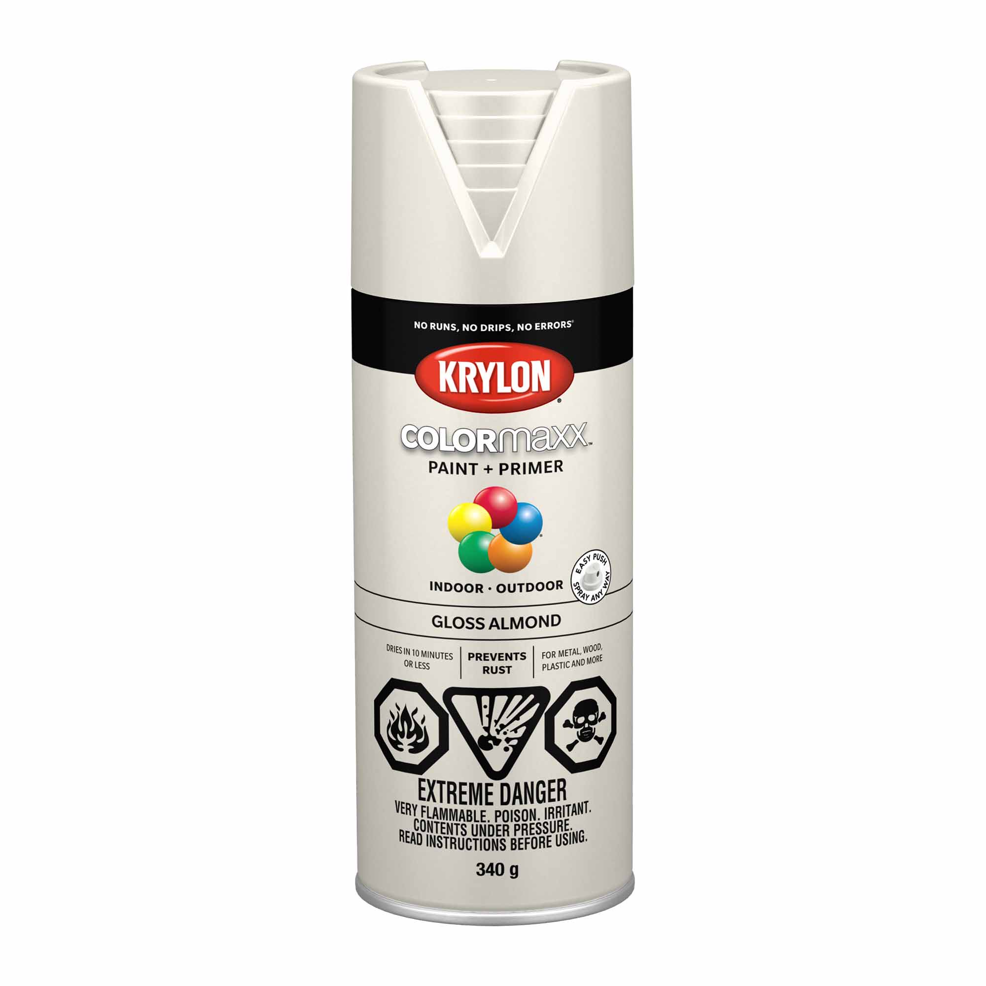 Krylon aérosol COLORMAXX peinture + apprêt amande lustré, 340 g