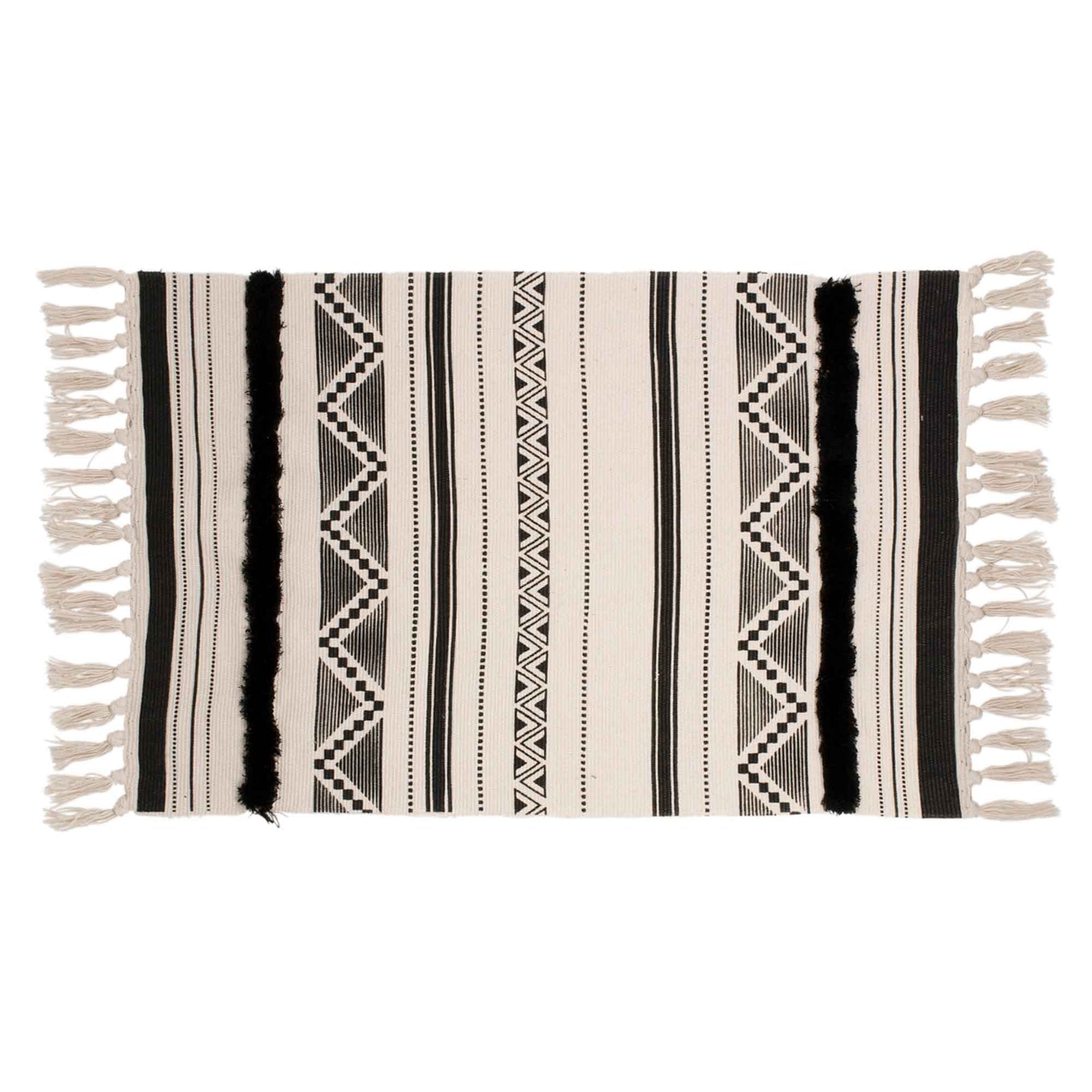 Tapis tissé avec imprimé aztèque, 40" x 24" 