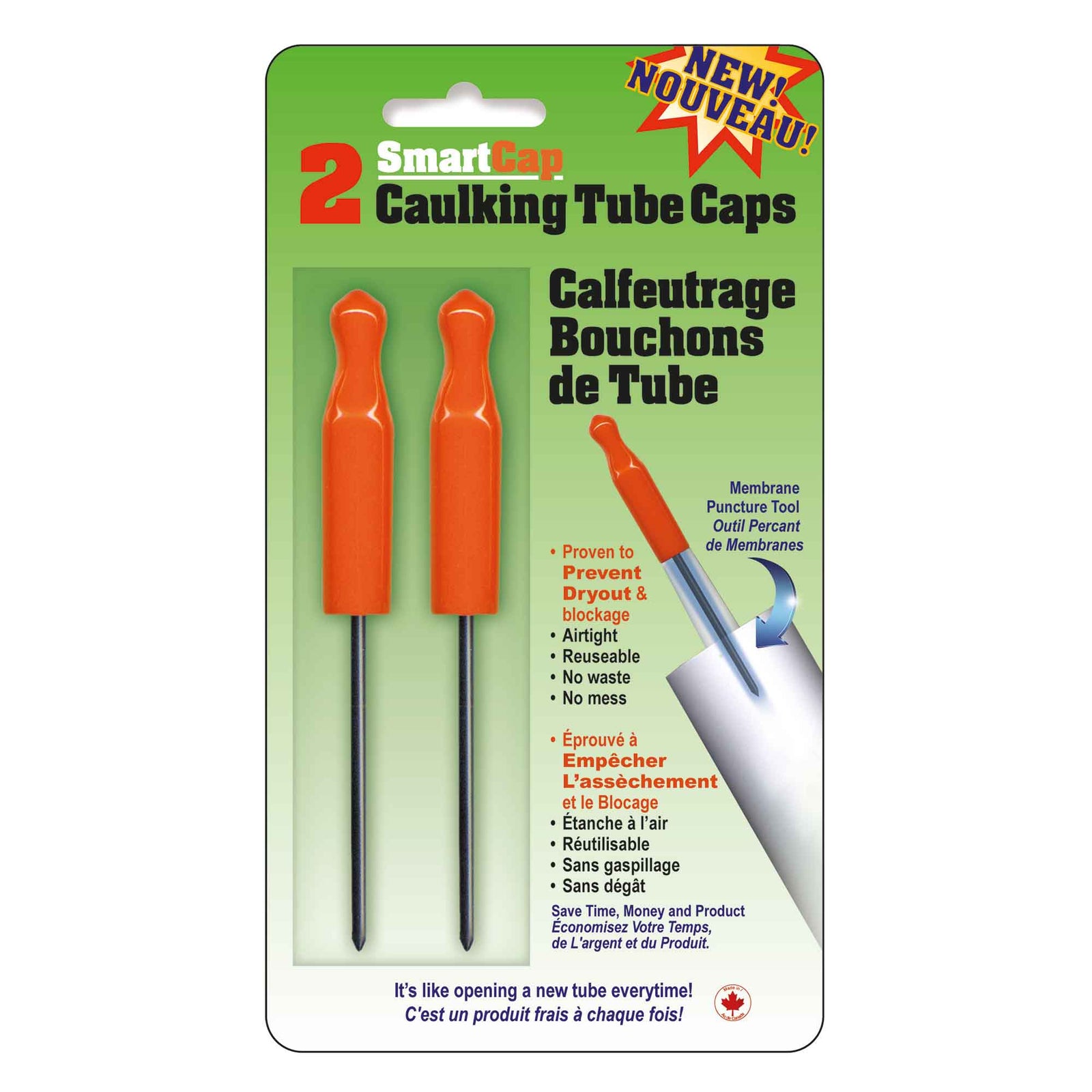 Bouchon pour tube de calfeutrage SmartCap, 2 unités