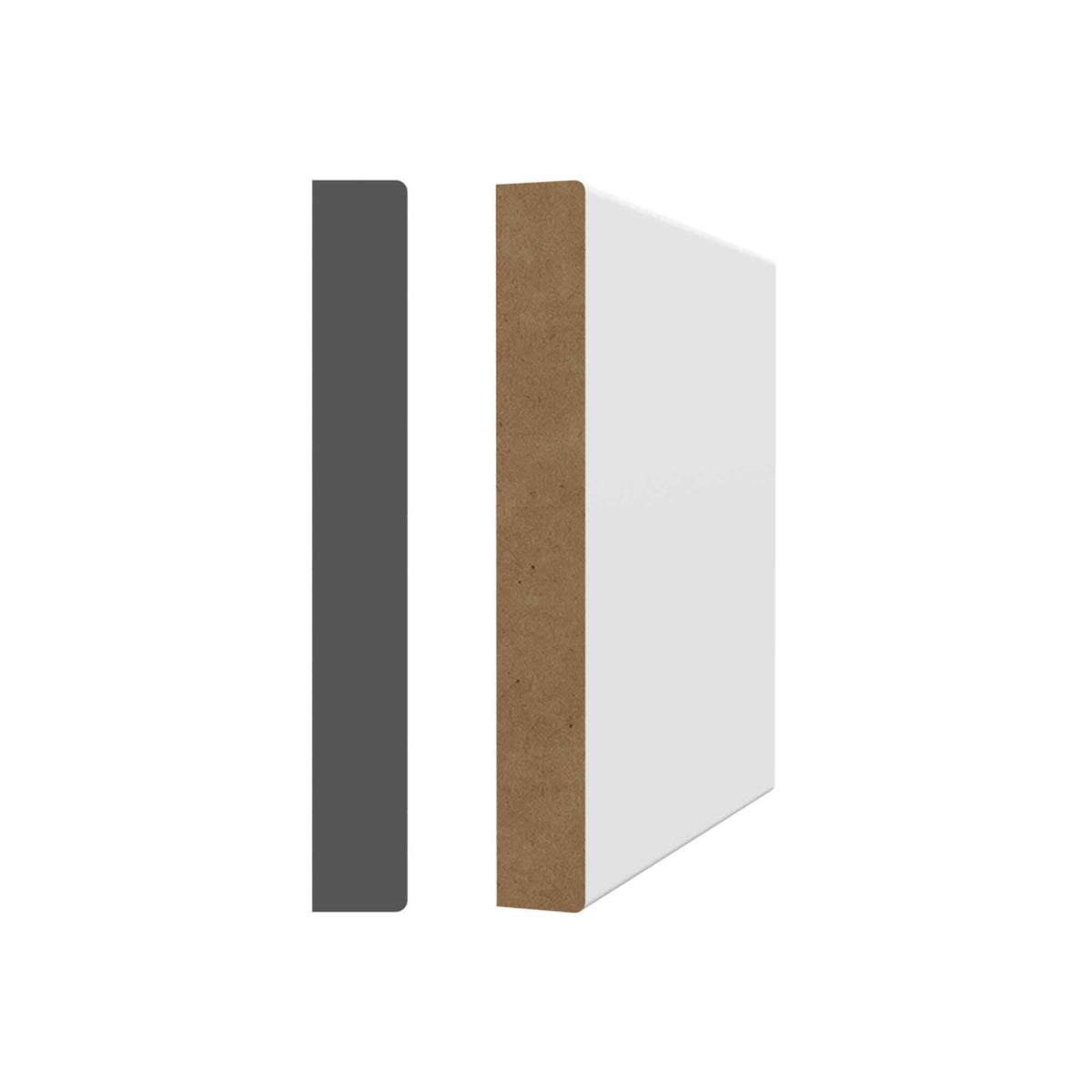 Plinthe en MDF avec apprêt blanc, 1/2&quot; x 4&quot; x 8&#39; (6 unités)