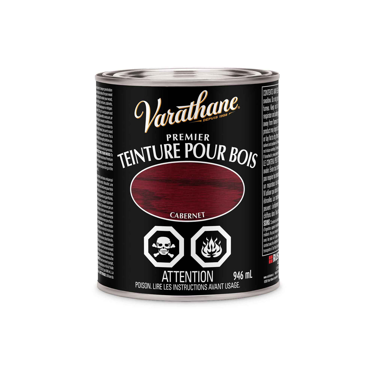 Teinture Premier pour bois Cabernet, 946 ml